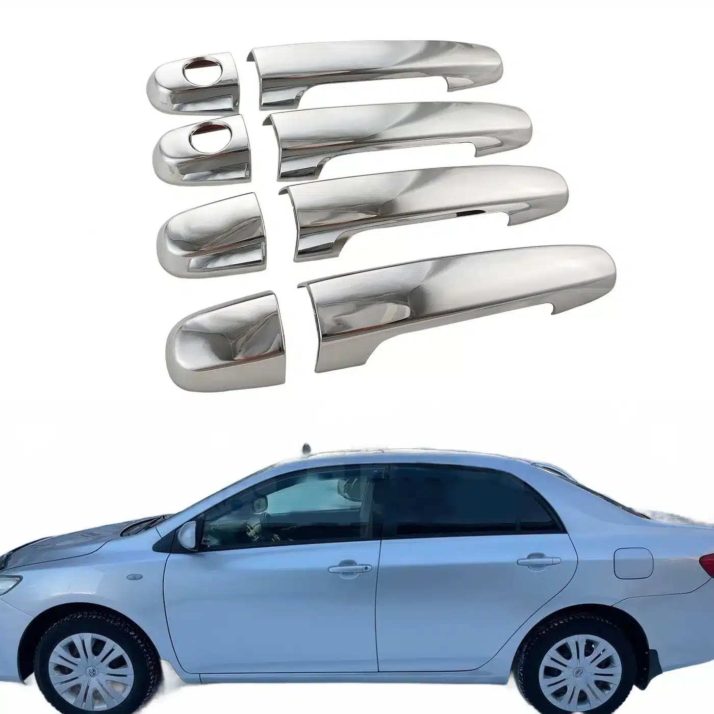 Outer Door Handle Cover Chrome Plated Trim Protection for Toyota Corolla 2008