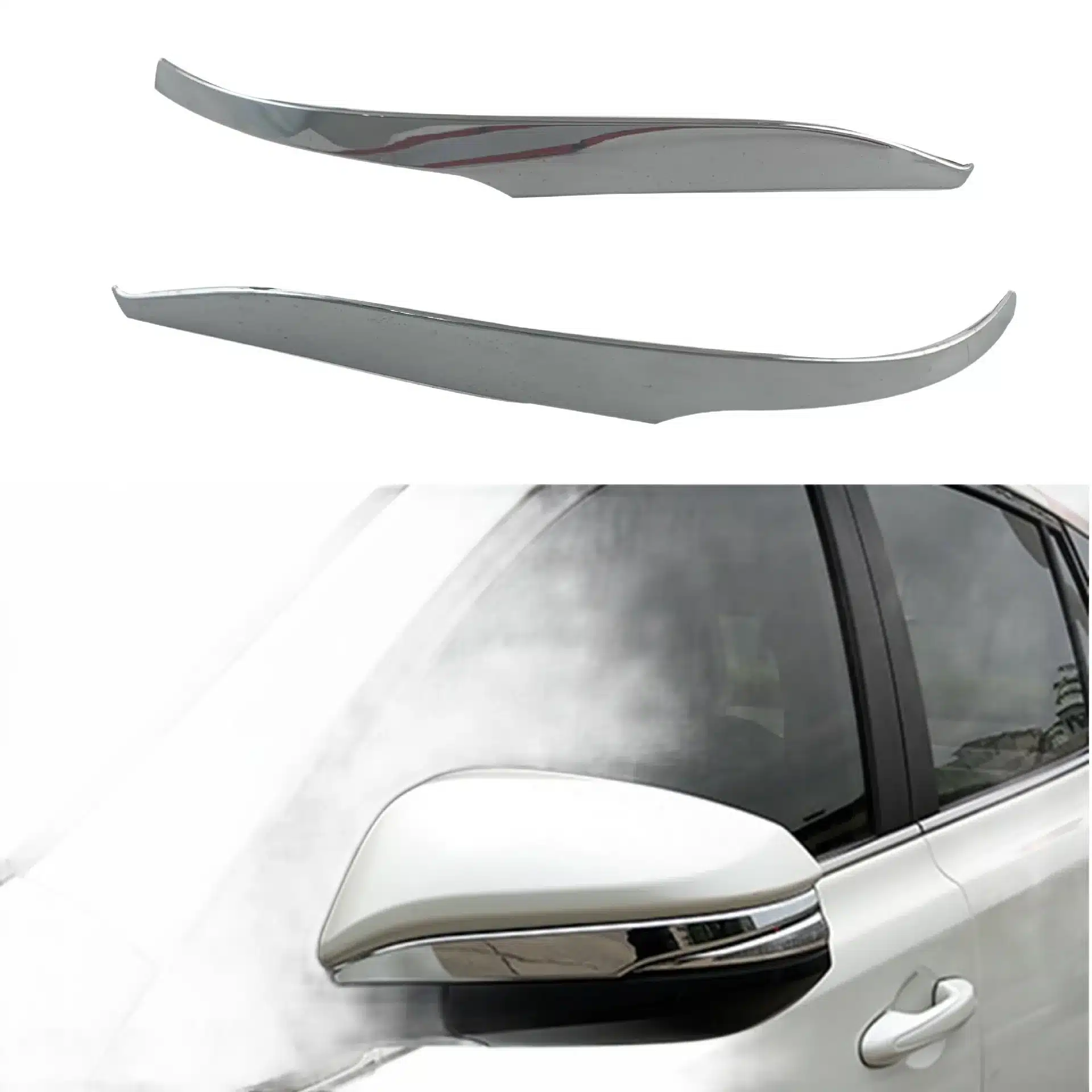 Chrome Side View Mirror Cover Trim Covers for Toyota Hilux Revo Innova Fortuner 2015-2024