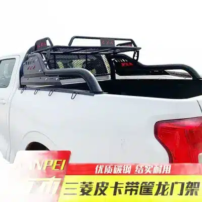 Heavy-Duty Steel Truck Bed Roll Bar with Cargo Basket Luggage Carrier Compatible for Mitsubishi L200 Triton Heavy-Duty Steel Truck Bed Roll Bar with Cargo Basket Luggage Carrier Compatible for Mitsubishi L200 Triton