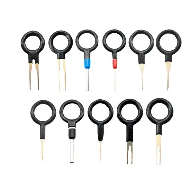 11-Piece Terminal Removal Tool Kit, Universal Electrical Wire Connector Pin Extractor Set with Protective Sleeves for Automotive Repair 11-Piece Terminal Removal Tool Kit, Universal Electrical Wire Connector Pin Extractor Set with Protective Sleeves for Automotive Repair