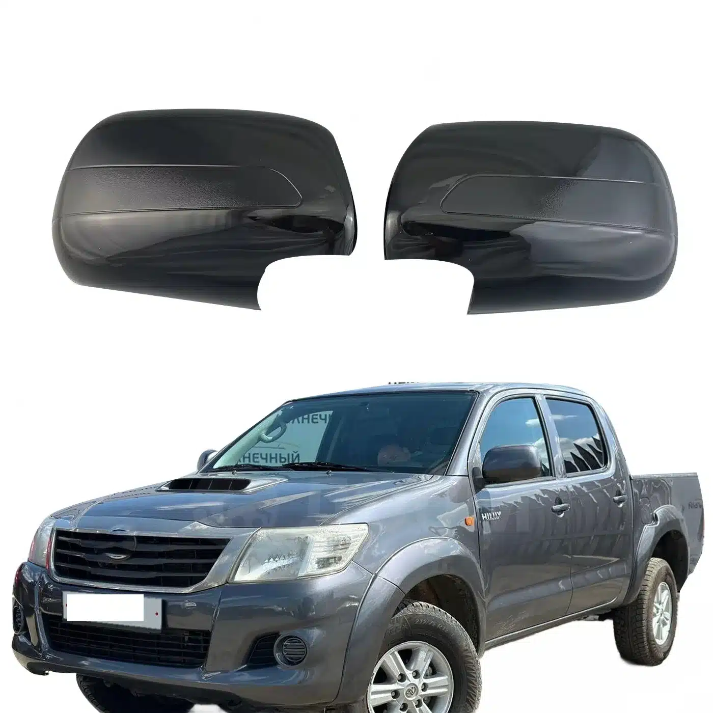 Gloss Black Rearview Mirror Covers Compatible with Toyota Innova Fortuner Hilux Vigo 2004-2014 Exterior Side Mirror Housing Caps