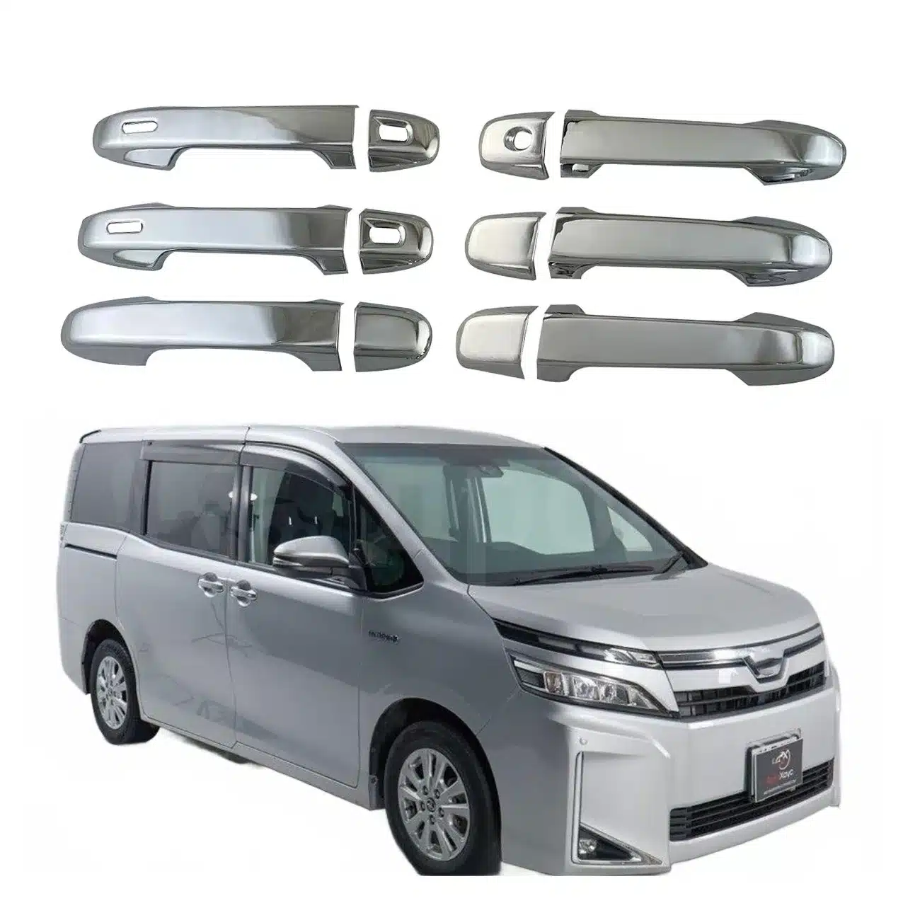Carbon Fiber Style Outer Door Handle Covers for Toyota Noah and Voxy 80 Series