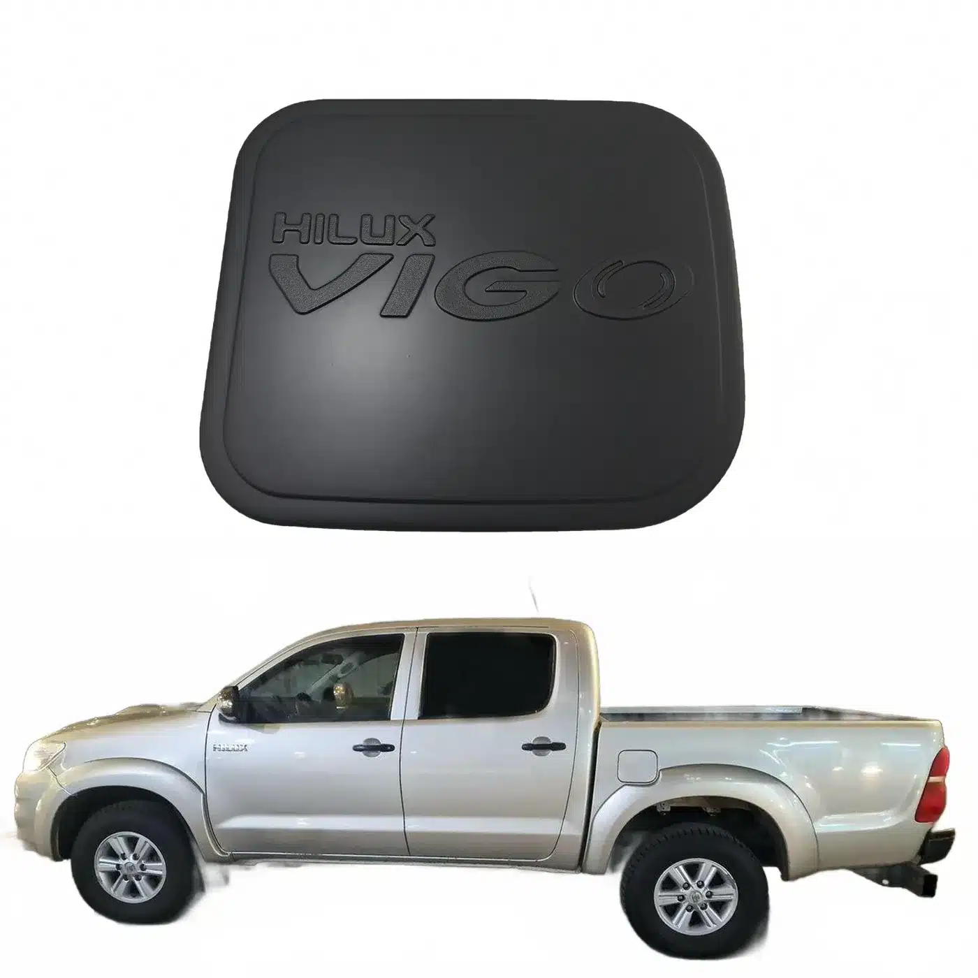 Matte Black Fuel Tank Gas Cap Cover Trim for Toyota Hilux Vigo 2012-2015 Models