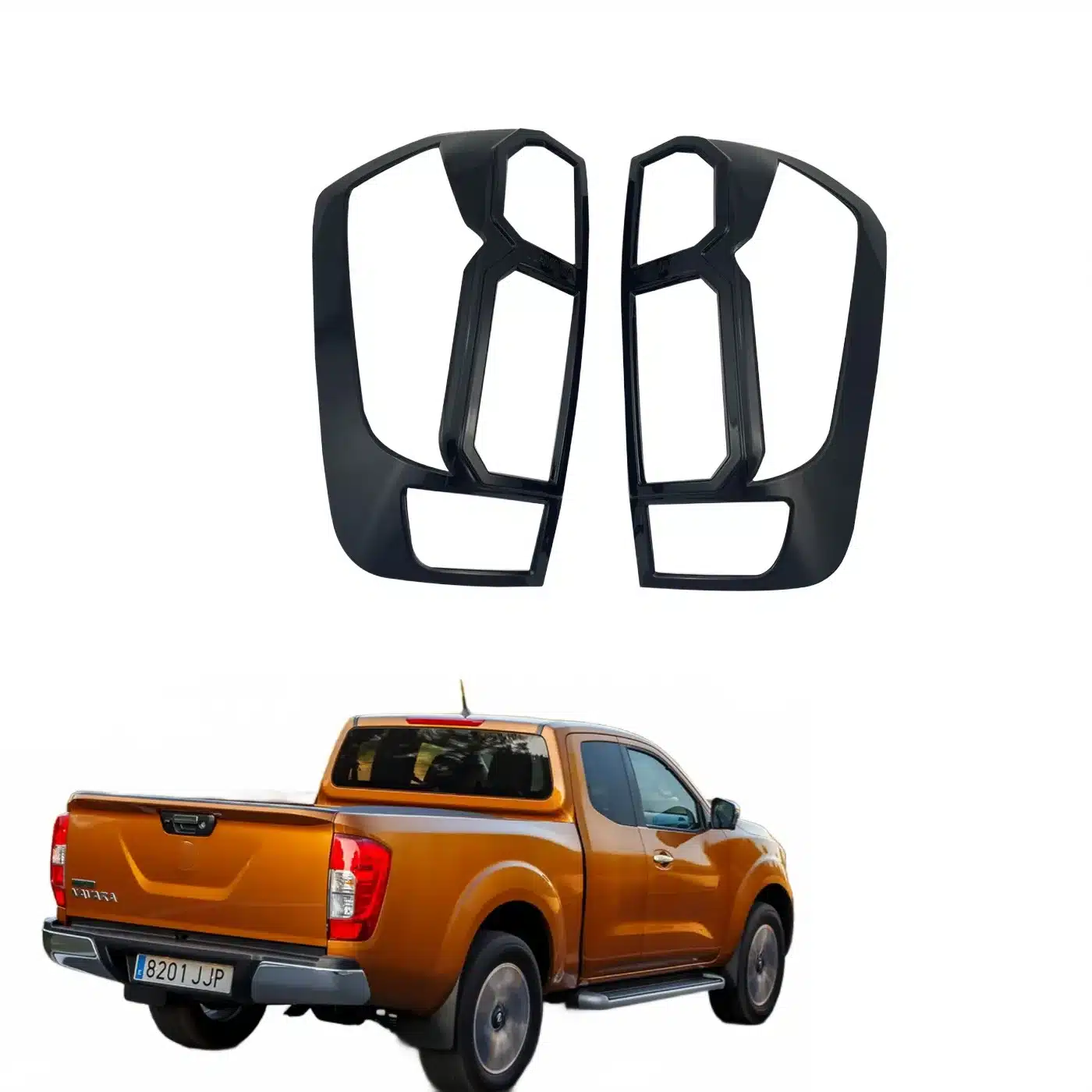 Gloss Black Rear Tail Light Cover Trim Bezels for Nissan Navara NP300 2016-2020