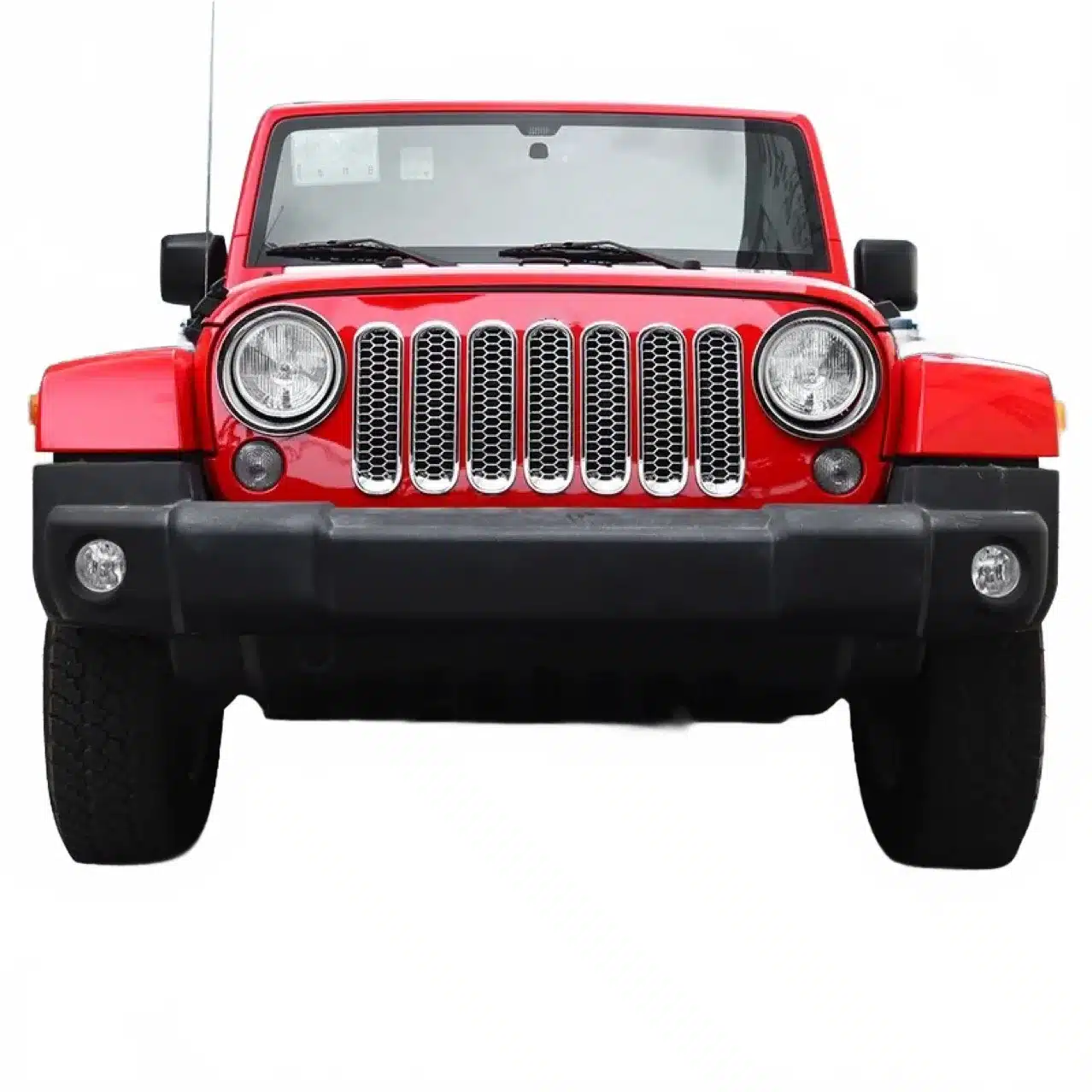 Chrome Front Grille Cover with Honeycomb Mesh Inserts for 2007-2015 Jeep Wrangler JK