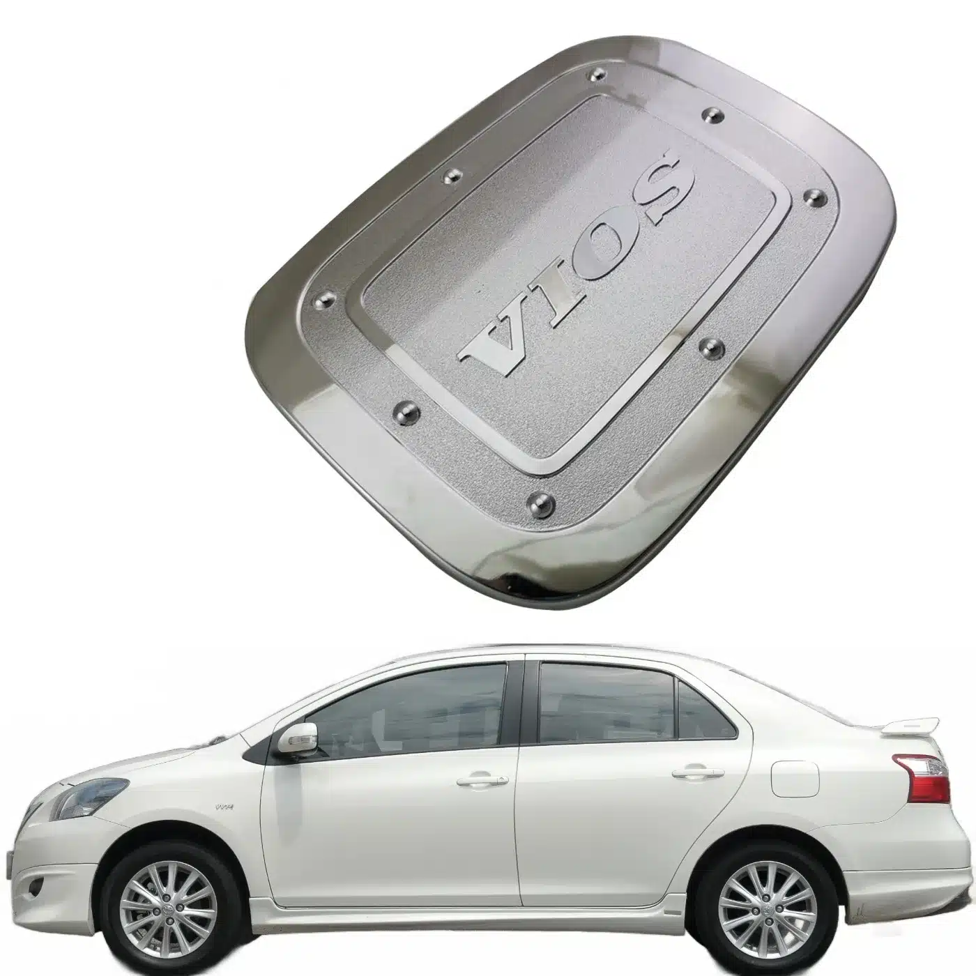 Fuel Tank Gas Cap Cover Chrome Plated ABS Garnish for Vios 2008-2013