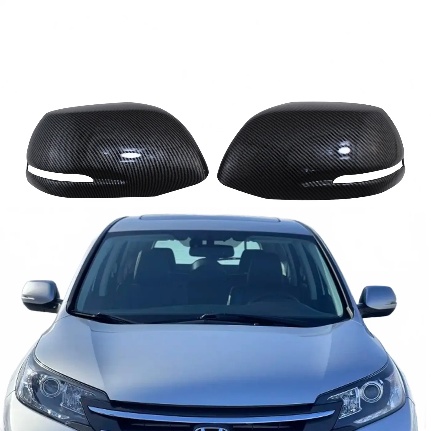 Side Mirror Cover Caps with Carbon Fiber Pattern for CR-V Replacement Exterior Mirror Housing Trim