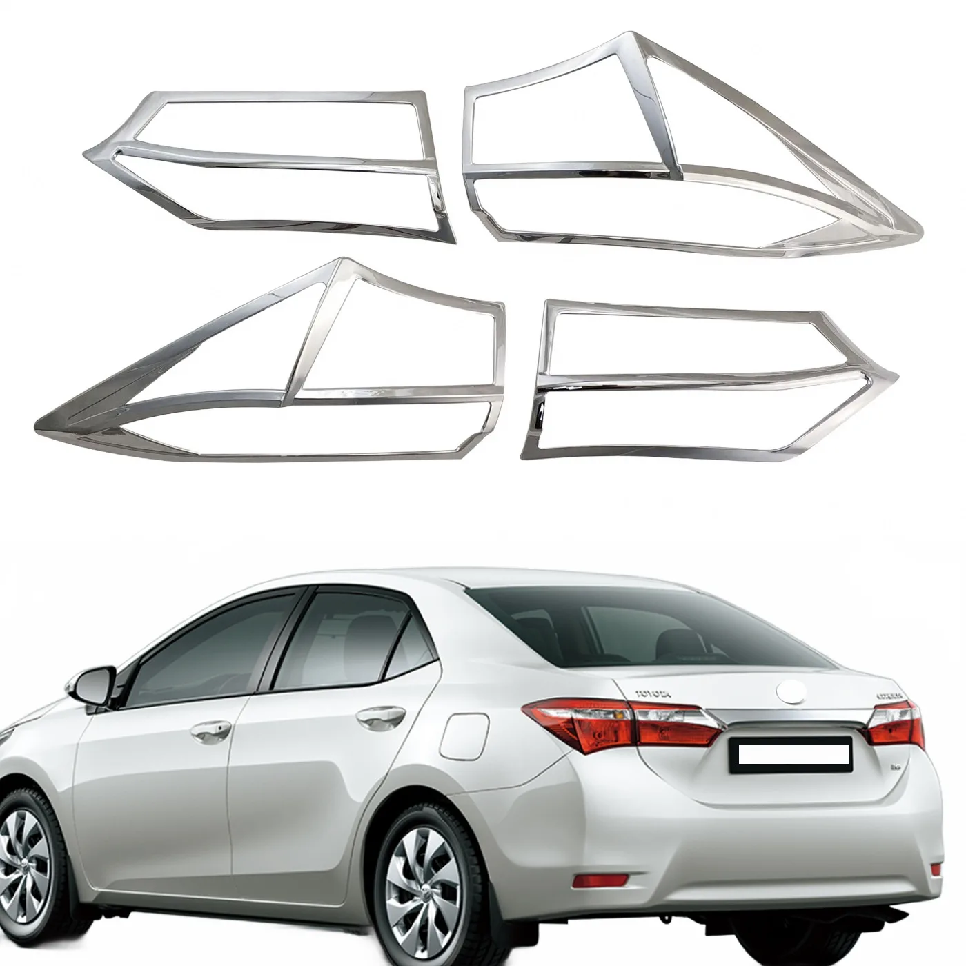 Chrome Rear Taillight Trim Cover for Toyota Altis 2014, High-Gloss Protective Exterior Accents