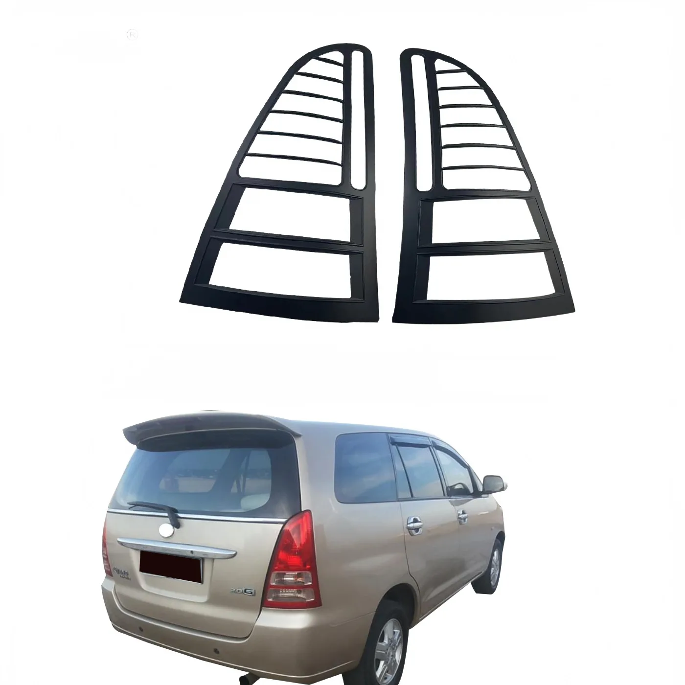 Rear Tail Light Covers Trim Frame for Toyota Innova 2004-2015 Chrome Protector Guard Set