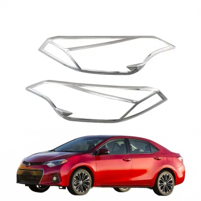 Front Headlight Frame Trim Cover ABS Chrome Eyebrow Garnish for Toyota Corolla 2014 USA Version Front Headlight Frame Trim Cover ABS Chrome Eyebrow Garnish for Toyota Corolla 2014 USA Version