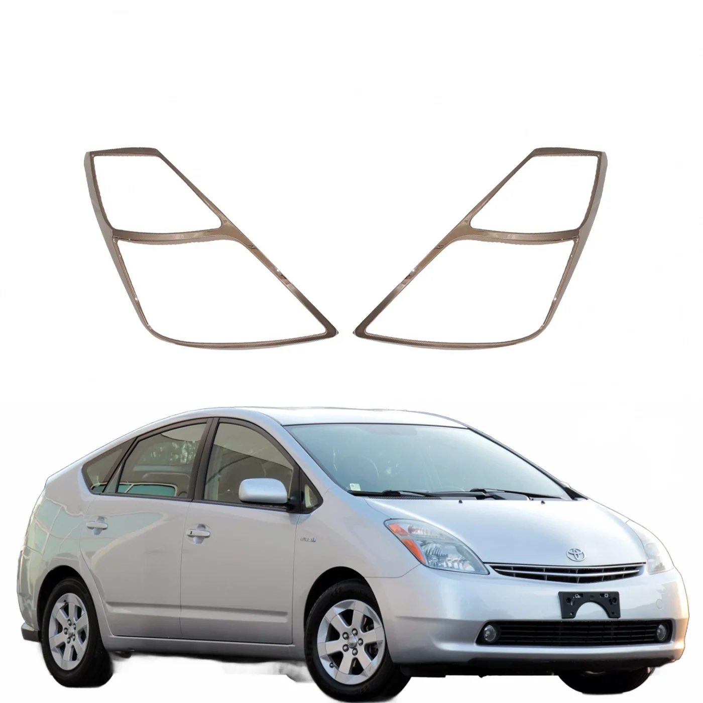 Chrome Headlight Cover Decoration Trim for Toyota Prius 20 Series 2004-2009 Exterior Styling Accents
