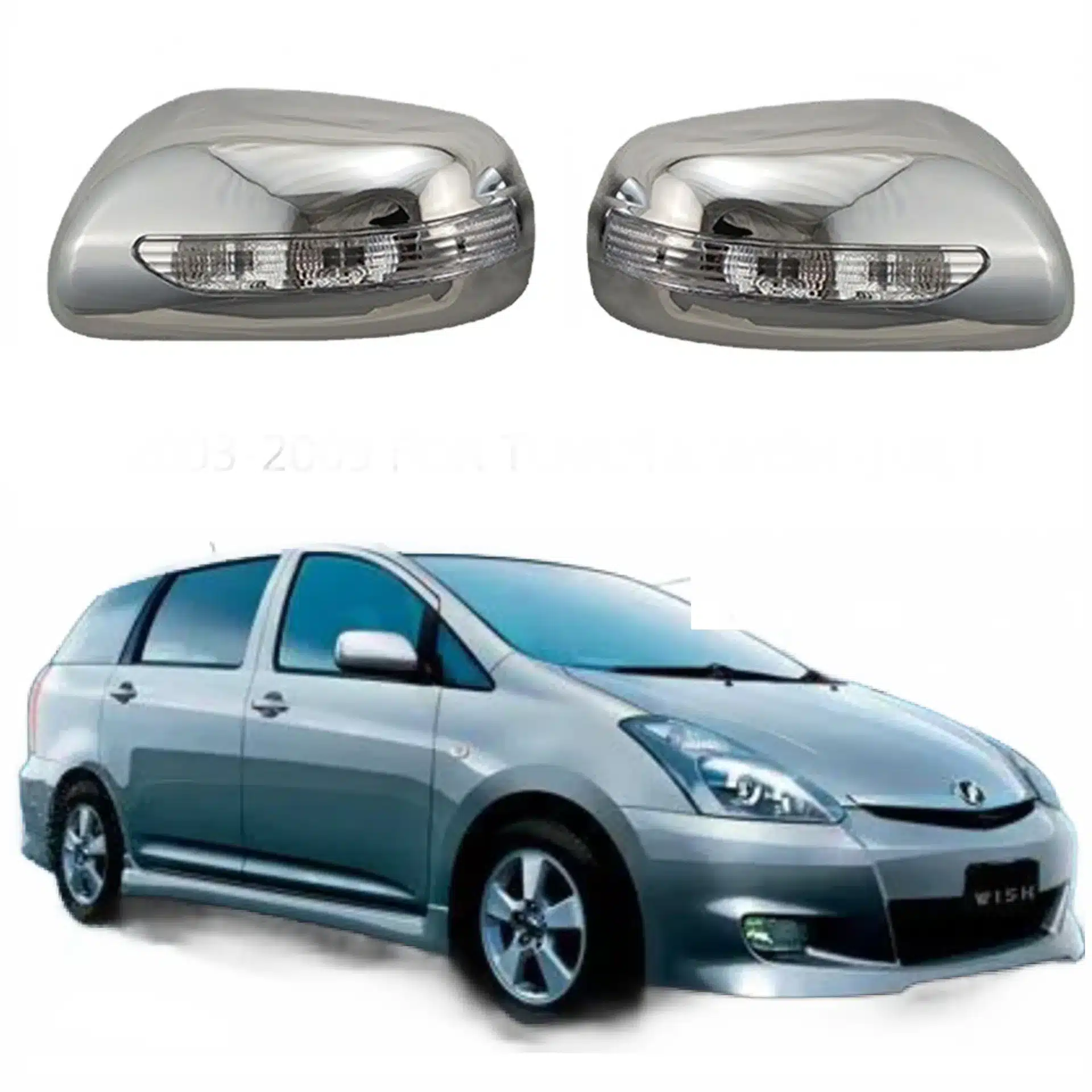 Side Mirror Assembly with LED Turn Signal Light for Toyota Wish 2003-2008 Rear View Mirror Replacement