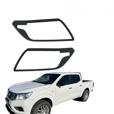 Matte Black Front Headlight Cover Trim Bezels Compatible with Nissan Navara D23 NP300 2016-Present Matte Black Front Headlight Cover Trim Bezels Compatible with Nissan Navara D23 NP300 2016-Present