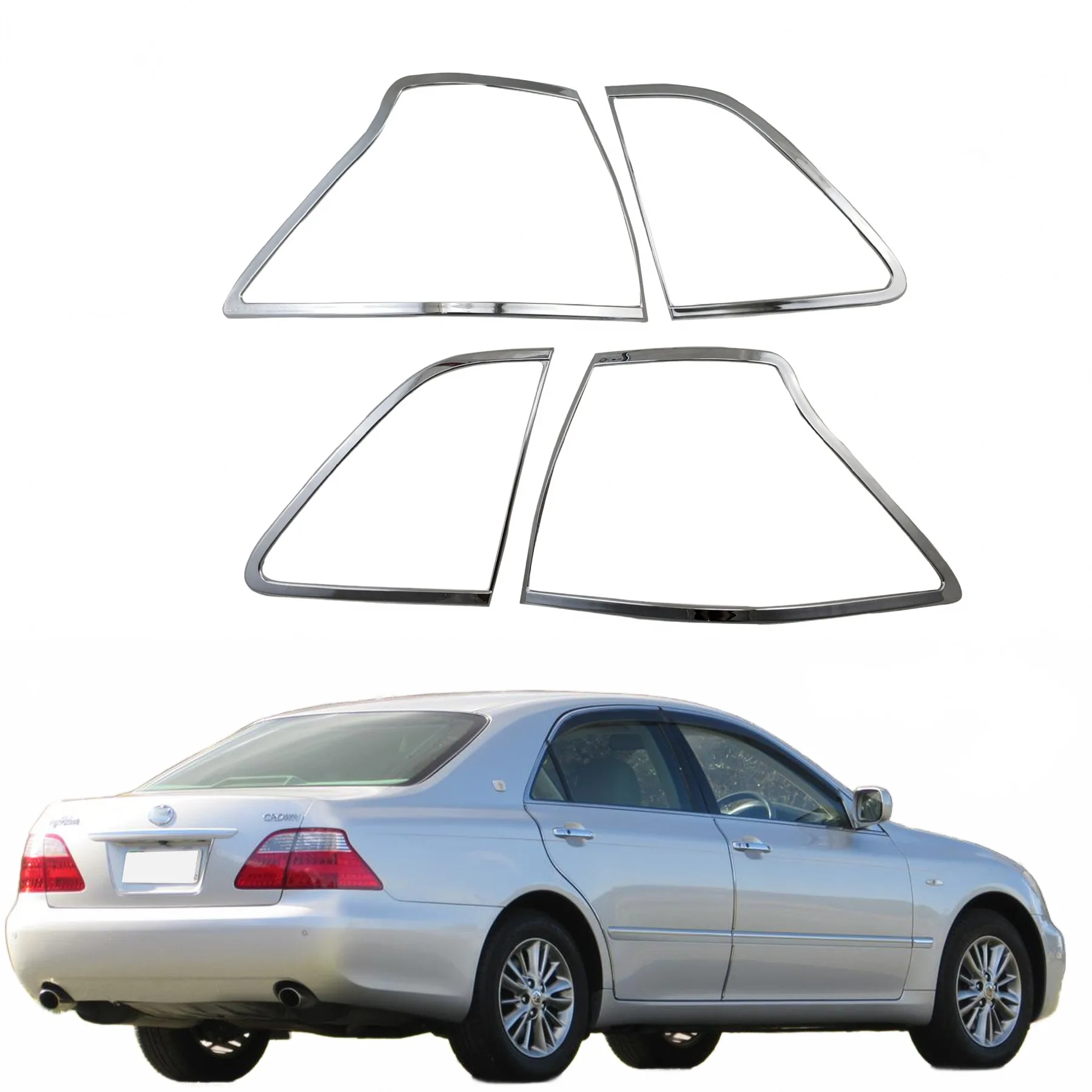 Chrome Rear Tail Light Frame Trim Cover for Toyota Crown 2003-2007