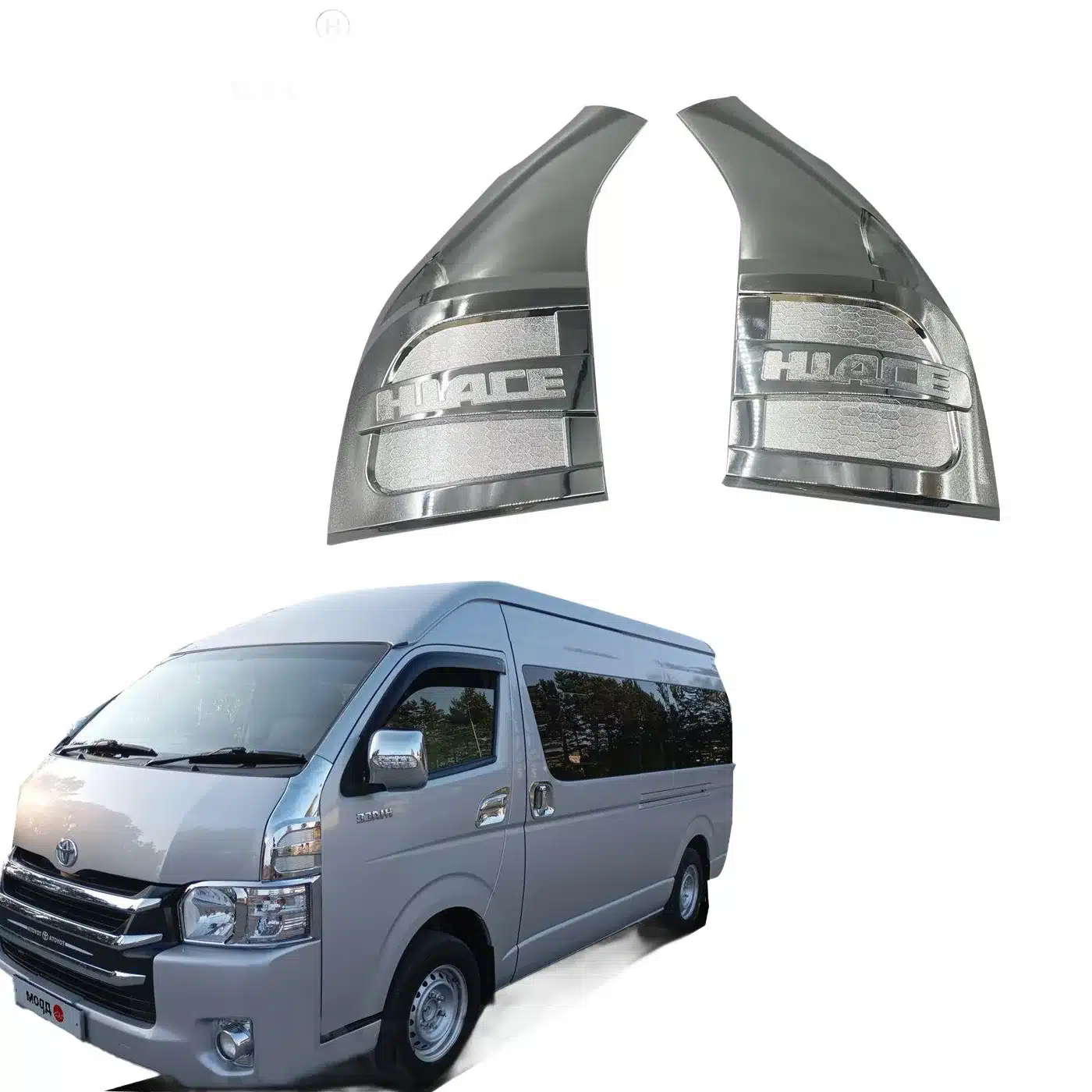 Chrome Exterior A-Pillar Corner Trim Cover for 2006-2018 Toyota Hiace 200 Series