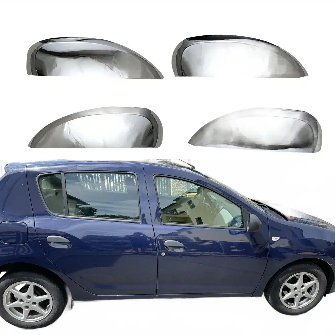 Exterior Door Handle Cover Chrome Plated ABS Trim for Renault Symbol and Dacia Sandero