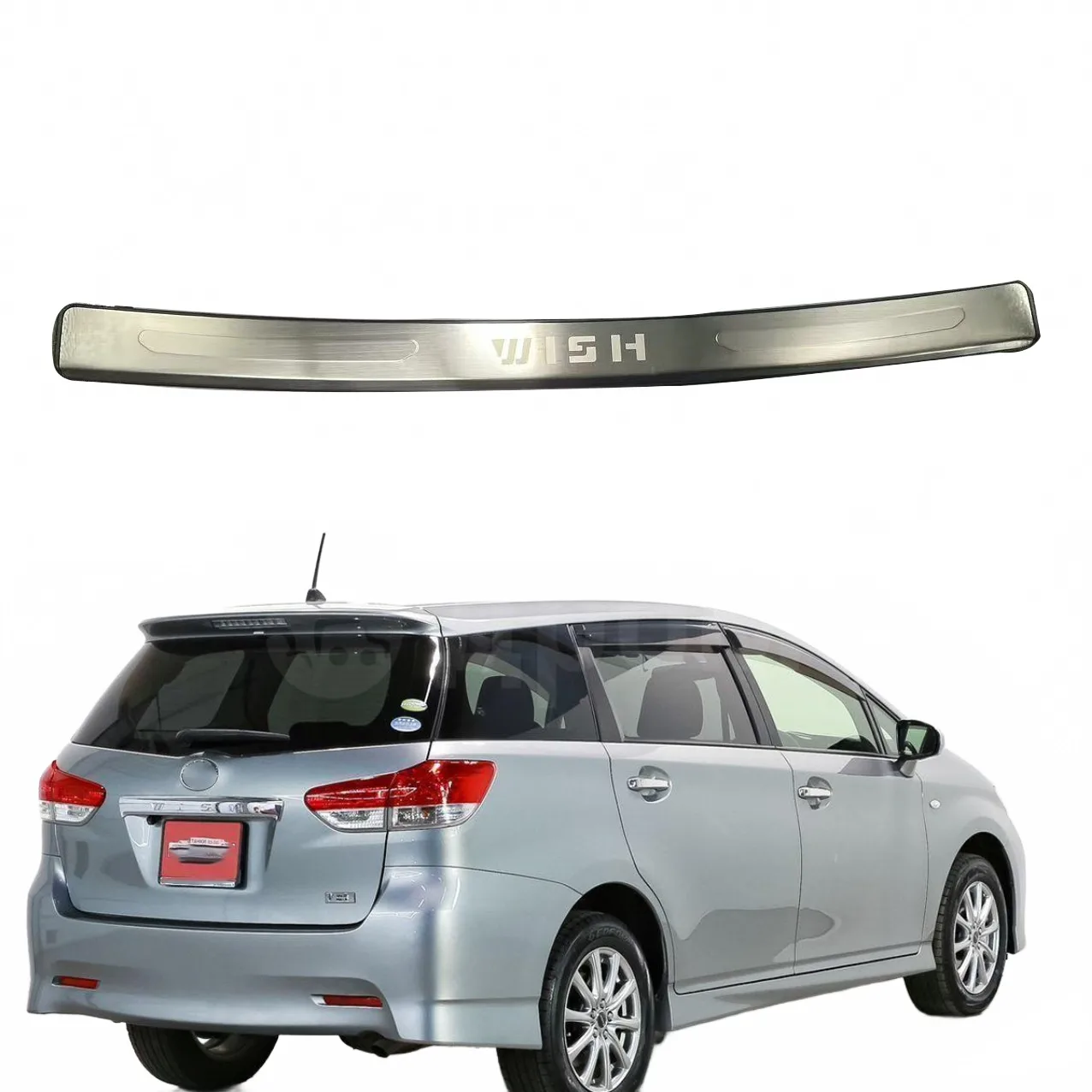 Rear Bumper Guard Plate Scuff Protector for Toyota Wish 2003-2012 Stainless Steel Trunk Sill Cover