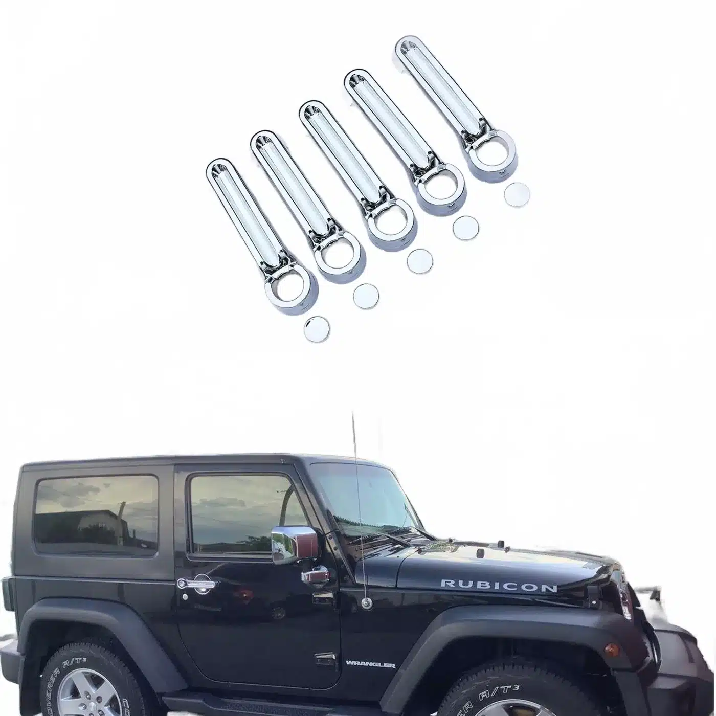 Chrome Exterior Door Handle Covers for Jeep Liberty 2004-2010 and Jeep Wrangler Accessories
