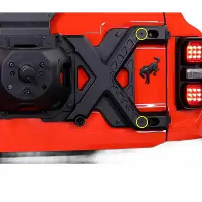 Tailgate Hinge Reinforcement Bracket and Spare Tire Carrier Support for 2021-2024 Ford Bronco, Aluminum Alloy Tailgate Hinge Reinforcement Bracket and Spare Tire Carrier Support for 2021-2024 Ford Bronco, Aluminum Alloy