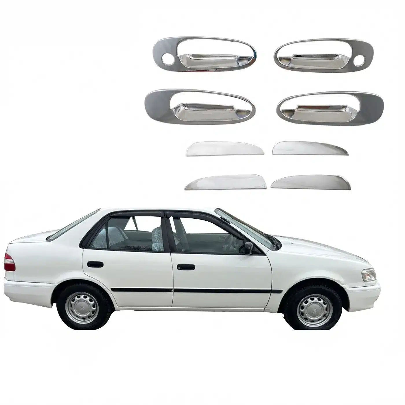 Outer Door Handle Cover and Bowl Guard Trim for Toyota Corolla 1996-2000 and RAV4 1996