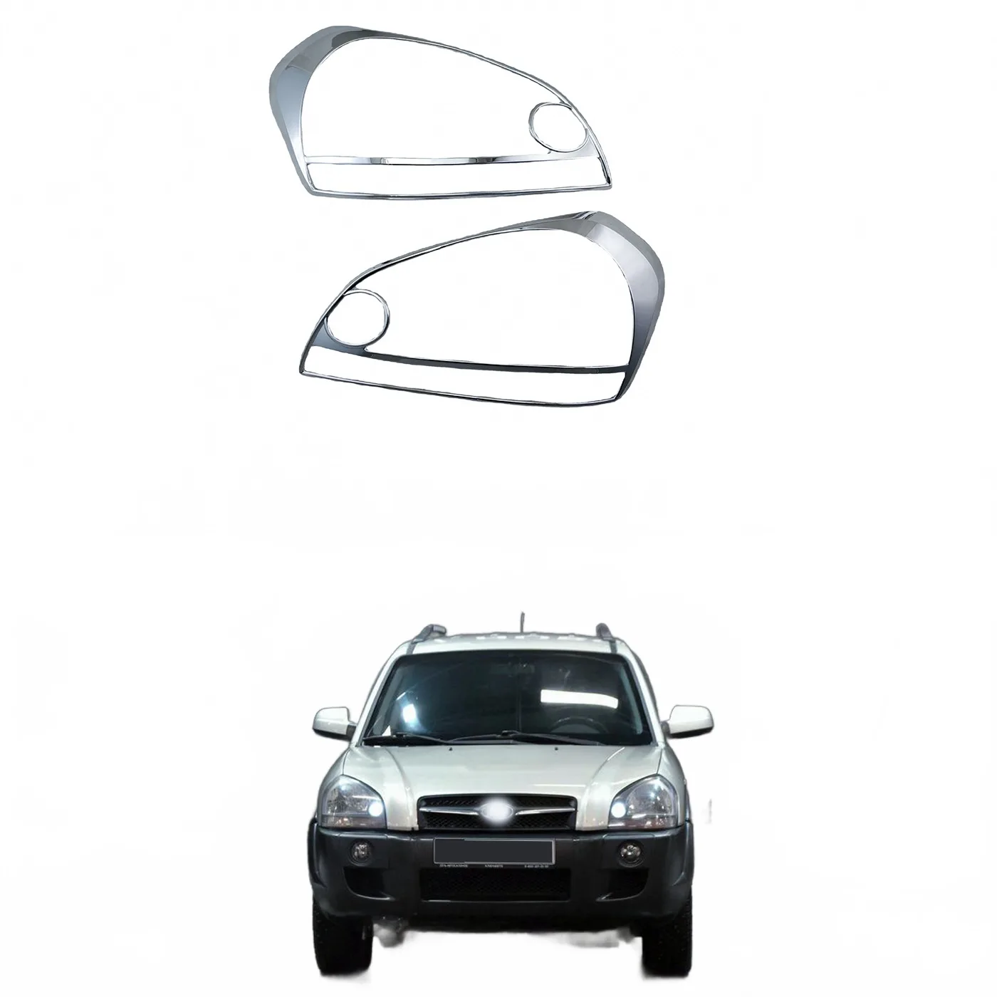 Chrome Plated ABS Tail Light Cover Trim Garnishes Compatible with Hyundai Tucson 2008 Rear Lamp Accents