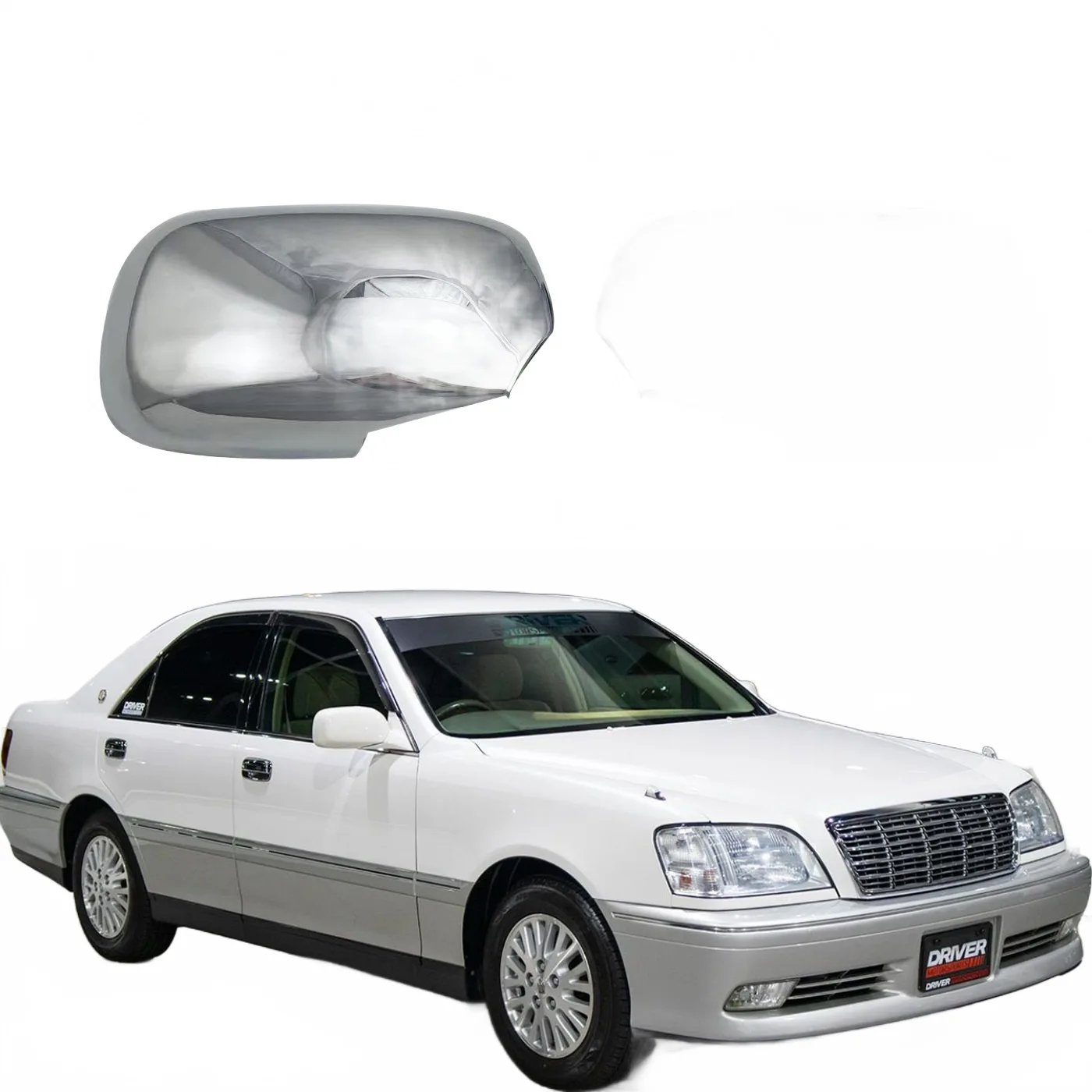 Chrome Plated ABS Side Rearview Mirror Cover Caps for Toyota Crown 1998-2004 Exterior Trim Decoration