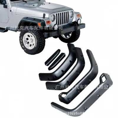 Fender Flares Wide Style with Decorative Rivets Compatible with Jeep Wrangler TJ 197-2006 Off-Road Wheel Eyebrows Fender Flares Wide Style with Decorative Rivets Compatible with Jeep Wrangler TJ 197-2006 Off-Road Wheel Eyebrows