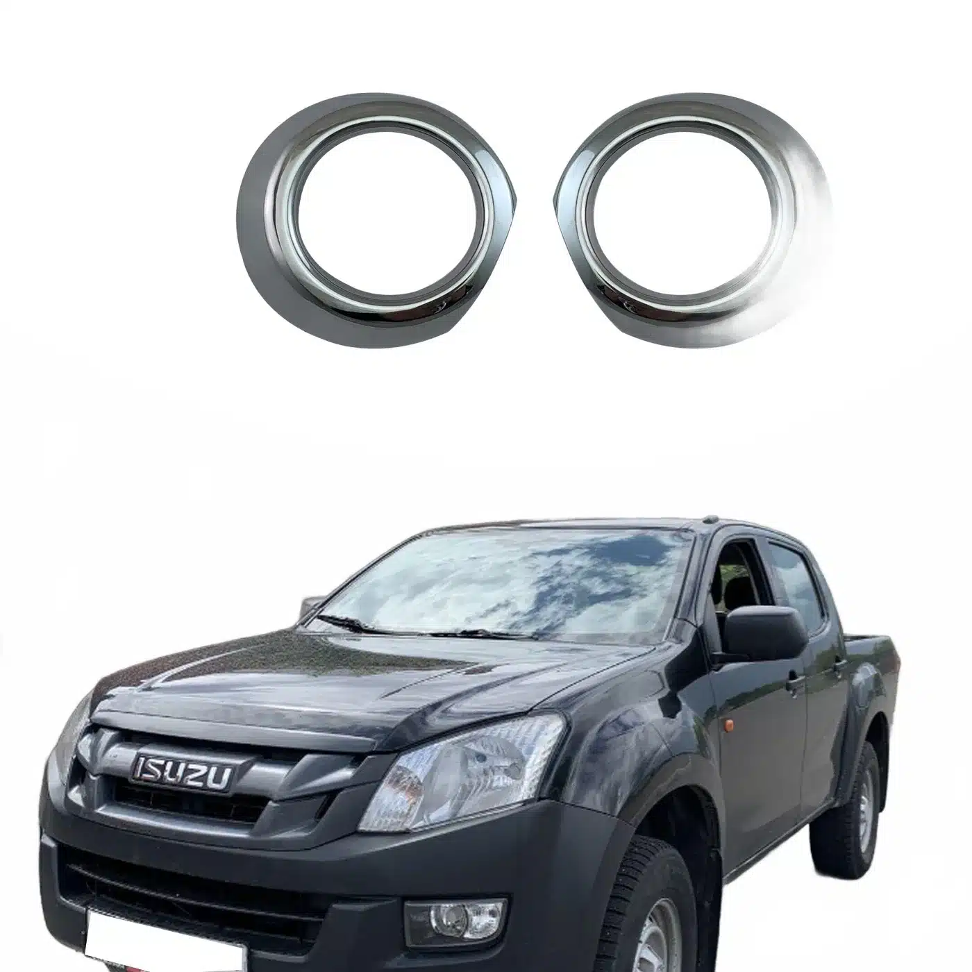 Front Fog Light Covers with Chrome Plating Trim for Isuzu D-MAX 2015-2016 ABS Plastic Exterior Decoration