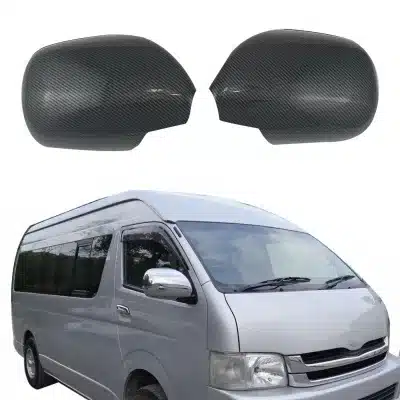 Rear View Mirror Cover Pair Carbon Fiber Style Exterior Caps for Toyota Hiace Commuter 2006-2016 Rear View Mirror Cover Pair Carbon Fiber Style Exterior Caps for Toyota Hiace Commuter 2006-2016