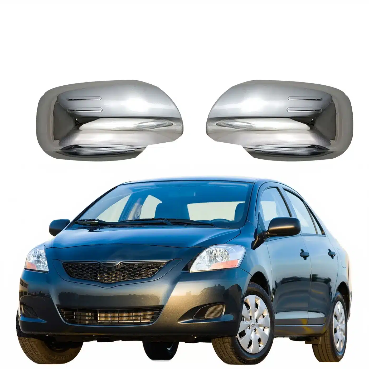 Rear View Mirror Cover Caps for Toyota Yaris Vios 2005-2013 Exterior Wing Mirror Housing Set