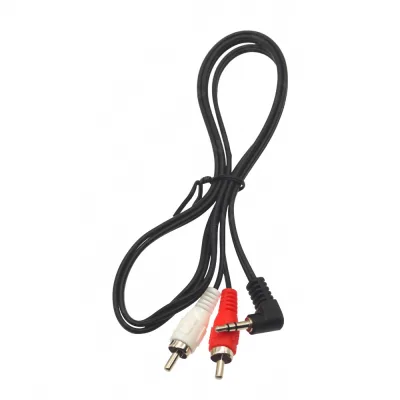1 Meter Car 3.5mm Right Angle Stereo to 2 RCA Male Audio Video Cable Gold-Plated Connector 1 Meter Car 3.5mm Right Angle Stereo to 2 RCA Male Audio Video Cable Gold-Plated Connector