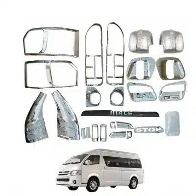 Chrome Exterior Decoration Kit Compatible for Toyota Hiace 2016 Including Door Handle Covers Mirror Covers and Door Bowl Protectors Chrome Exterior Decoration Kit Compatible for Toyota Hiace 2016 Including Door Handle Covers Mirror Covers and Door Bowl Protectors
