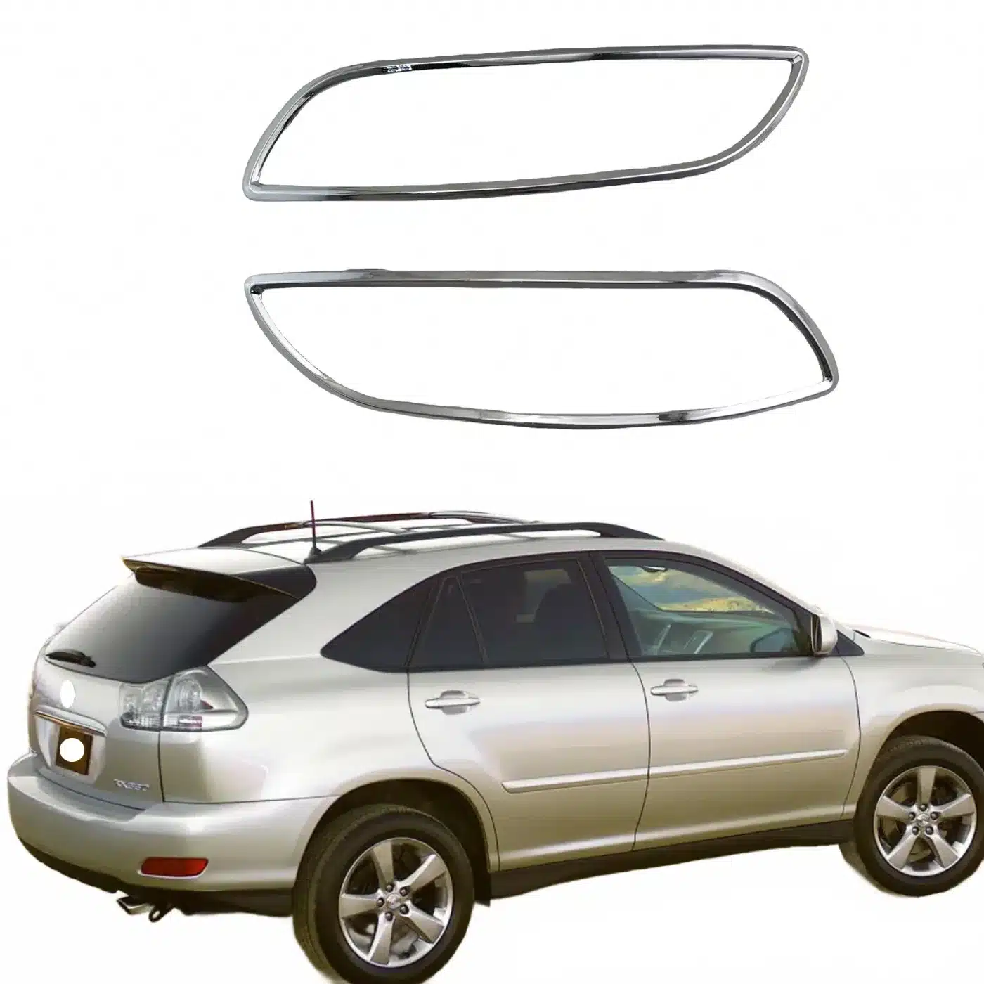 Rear Fog Light Cover Rim Chrome Trim for Lexus RX330 2003-2008 Rear Bumper Fog Lamp Decoration Frame