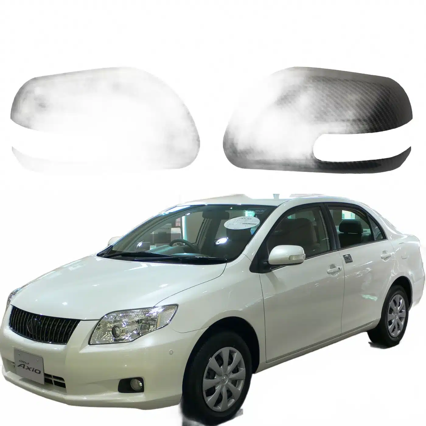 Carbon Fiber Style Rear View Mirror Covers for Corolla AXIO Fielder 2007-2013 Side Mirror Caps