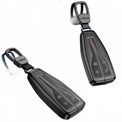 Full Protection Aluminum Alloy Car Key Fob Cover for FAW Hongqi H5 Key Shell Case with Keychain Full Protection Aluminum Alloy Car Key Fob Cover for FAW Hongqi H5 Key Shell Case with Keychain