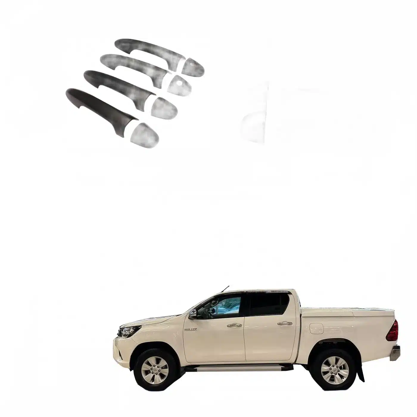 Matte Black Exterior Door Handle Covers Trim for Revo Fortuner Innova