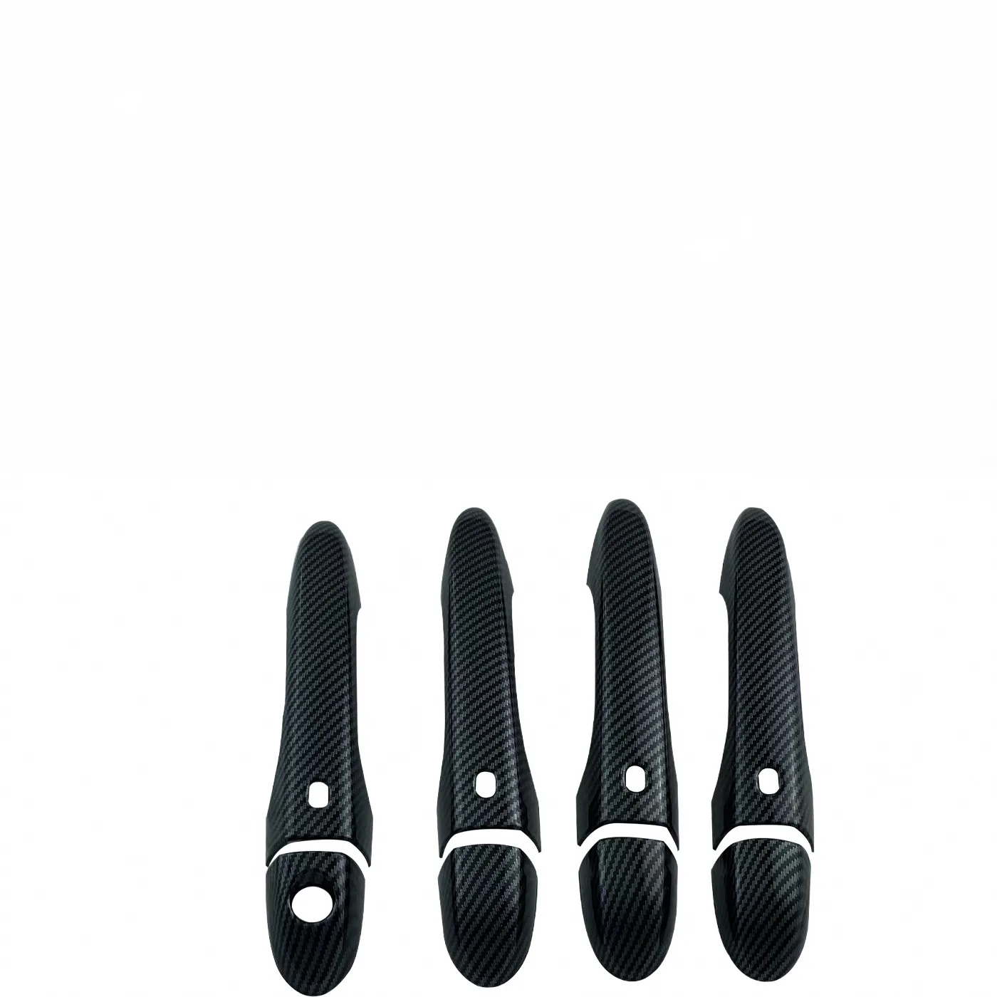 Carbon Fiber Texture and Gloss Black Exterior Door Handle Covers Compatible with Maserati Ghibli Quattroporte Levante