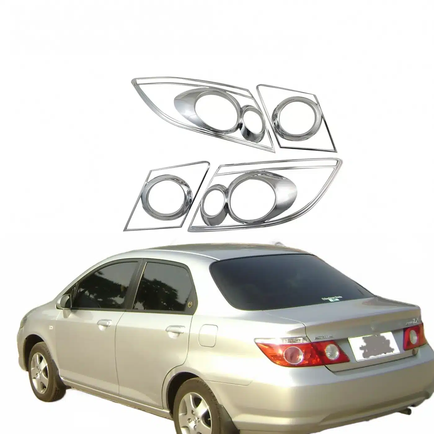 Rear Tail Light Covers ABS Chrome Plated Trim Guards for Honda CITY 2006-2010