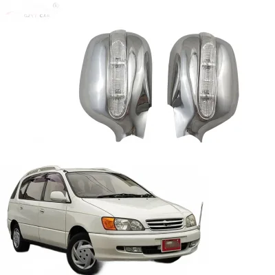 Chrome Exterior Rearview Mirror Cover with Integrated LED Turn Signal Light for Toyota Ipsum 1996-2000 Chrome Exterior Rearview Mirror Cover with Integrated LED Turn Signal Light for Toyota Ipsum 1996-2000