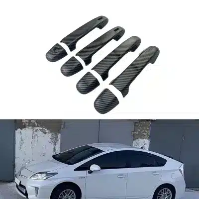 Carbon Fiber Texture Exterior Door Handle Covers for 2015-2019 Toyota Prius C Aqua Vitz NHP10 Carbon Fiber Texture Exterior Door Handle Covers for 2015-2019 Toyota Prius C Aqua Vitz NHP10