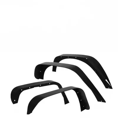 Textured Black Steel Flat Fender Flares Competition Style Kit for 2007-2017 Jeep Wrangler JK 2/4 Door Textured Black Steel Flat Fender Flares Competition Style Kit for 2007-2017 Jeep Wrangler JK 2/4 Door