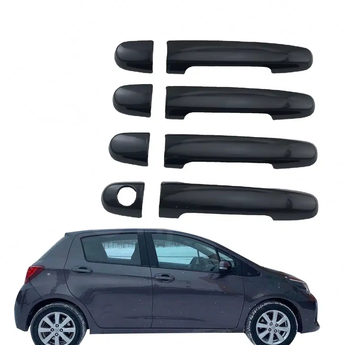 Gloss Black Exterior Door Handle Covers for Toyota Vios and Yaris 2003-2016