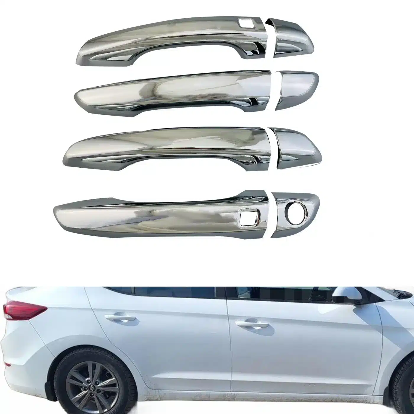 Exterior Door Handle Cover Trim for Hyundai Elantra 2016-2019 Chrome Style Protective Cap