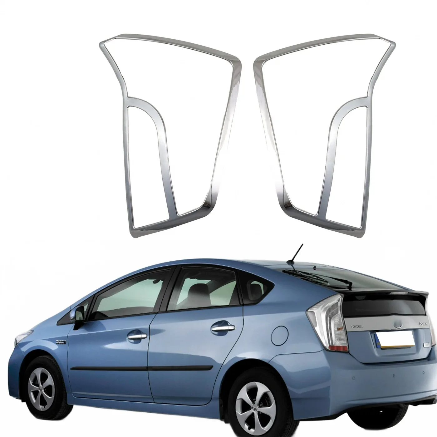 Tail Light Cover Trim Protector for 2012 Prius 30, Chrome Plated ABS Exterior Modification Accessory