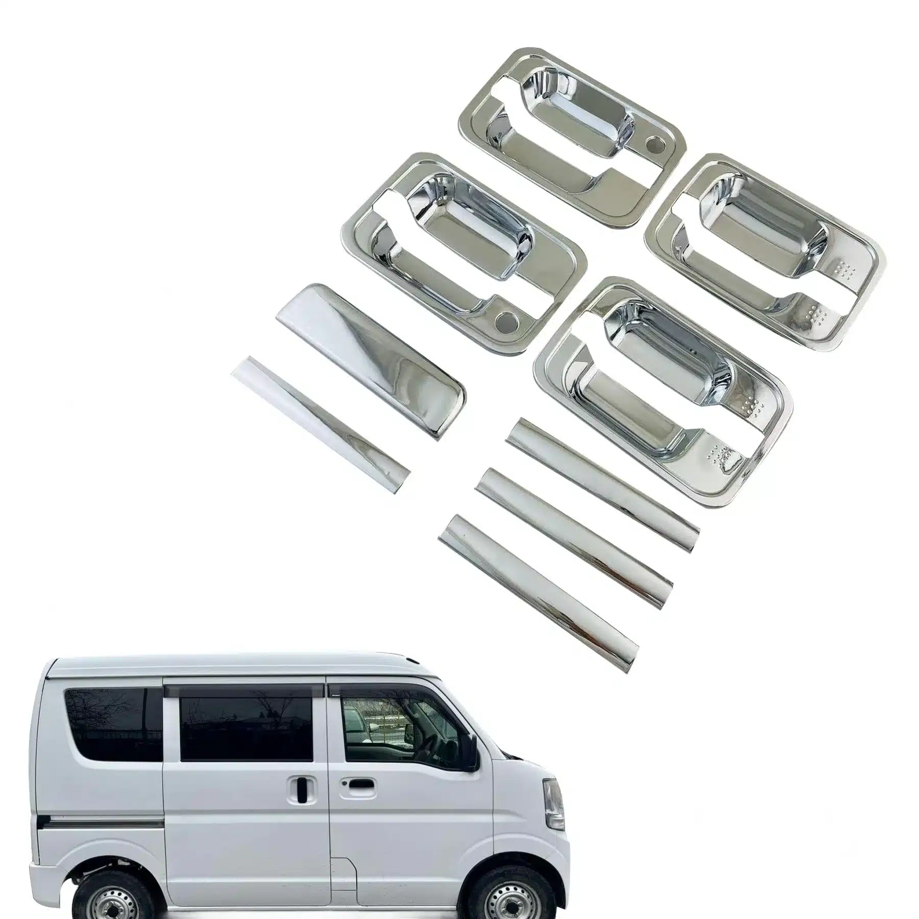 Chrome Exterior Door Handle Bowl Cover Trim for Suzuki Every 2007-2015