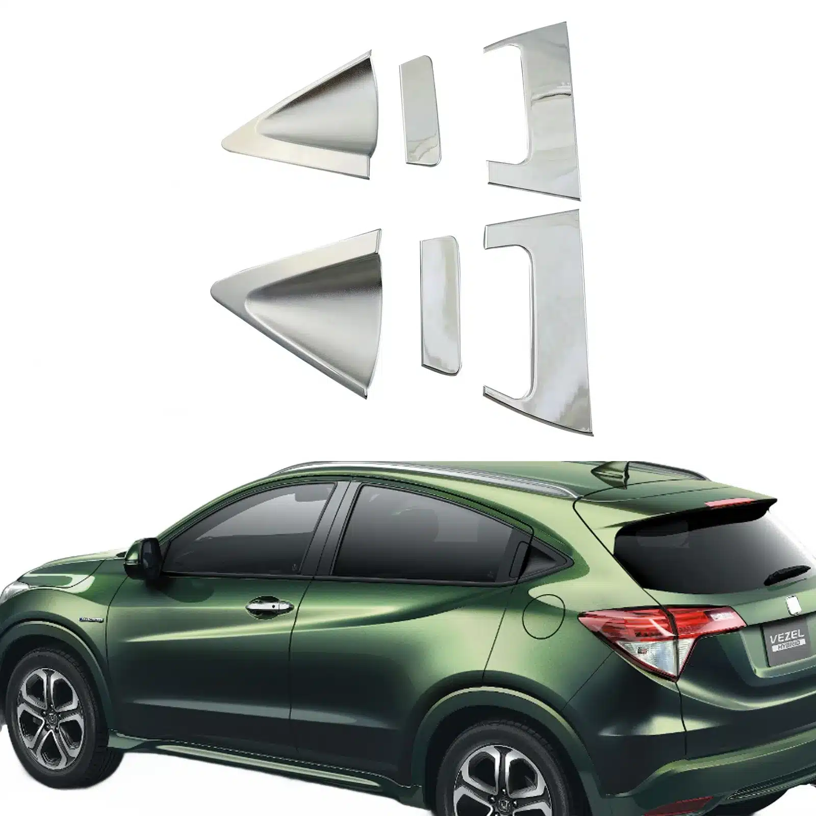 Rear Outer Door Handle Cover and Bowl Trim Chrome Decorative Accessories for Honda HR-V Vezel