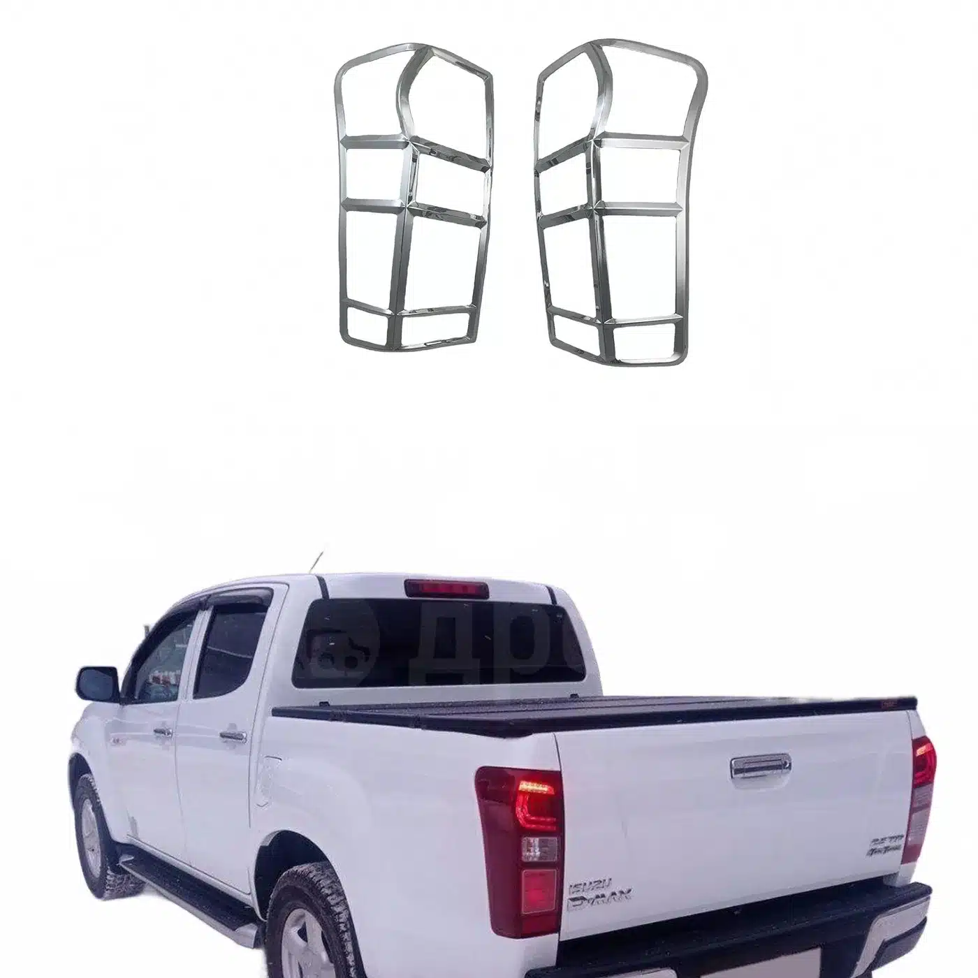 Chrome Rear Tail Light Cover Trim Frame Guards for Isuzu D-MAX 2012-2018
