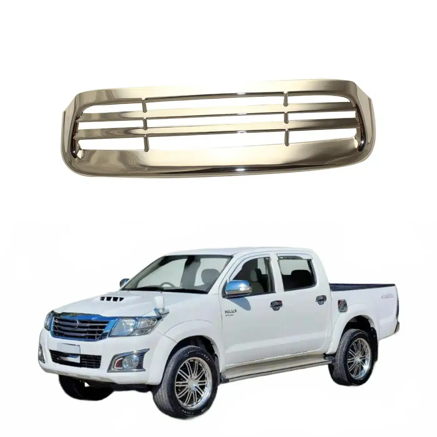 Chrome Plated ABS Air Vent Trim Cover Compatible with Toyota Hilux Vigo 2012 Exterior Decor