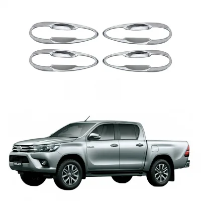 Matte Black Door Handle Bowl Trim Covers for Toyota Hilux Revo and Fortuner 2016-2025 Matte Black Door Handle Bowl Trim Covers for Toyota Hilux Revo and Fortuner 2016-2025