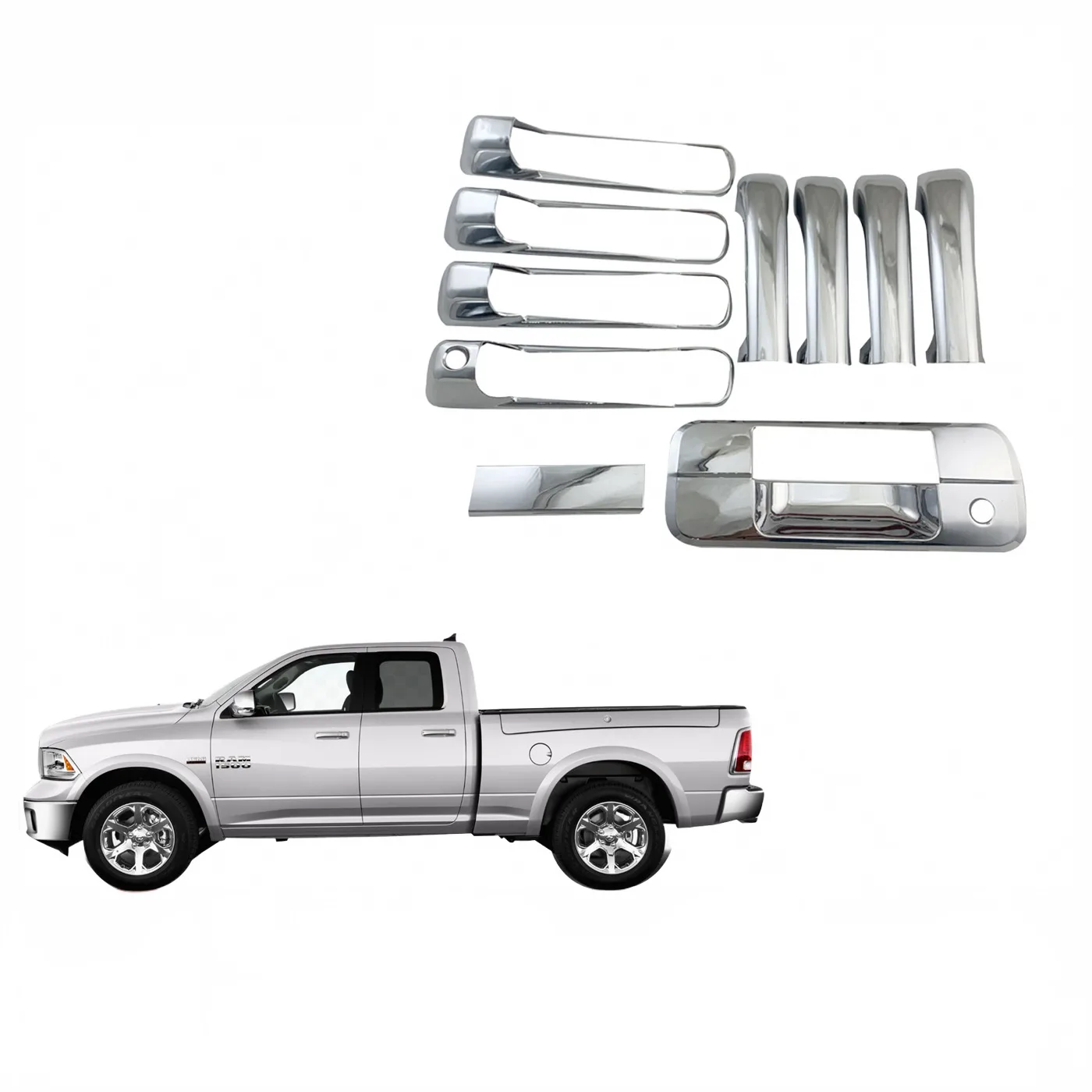 Tailgate Handle Cover Bowl Decal Trim for Dodge Ram 1500 2500 3500 2010-2018